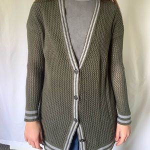 Dark Green Knit Cardigan